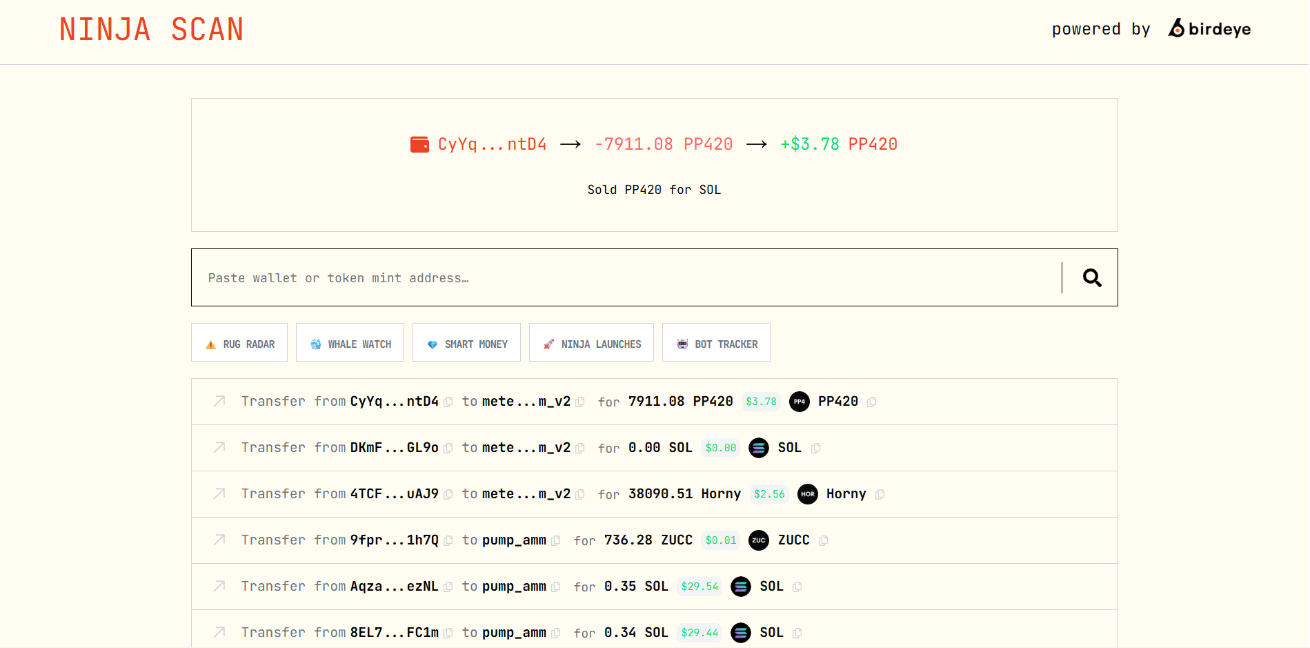 Ninja Scan Explorer